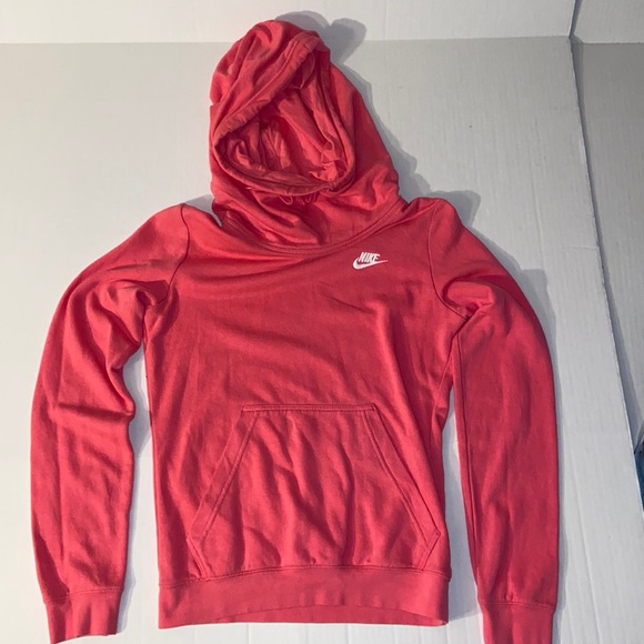 Nike Tops - Nike Women’s XS Pink Long Neck Hooded Sweatshirt